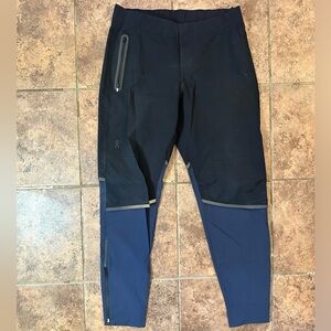 Men’s ON Running Waterproof Pants Waterproof Running Pants Navy/Blue Size M